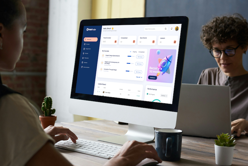 Kaam LMS Dashboard on iMac